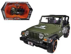 Jeep Wrangler Rubicon Harley Davidson Green 1/27 Diecast Model by Maisto