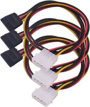 Cable Matters 3 Pack 4 Pin Molex to SATA Power Cable Adapter Extension cord 19.6Inches