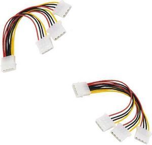 2pcs 4 Pin IDE 1 to 3 Molex IDE Power Supply Splitter Cable Cord
