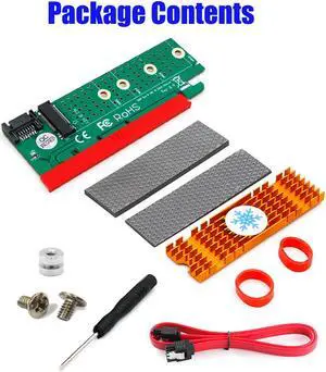 NGFF(M.2)  B-key  SATA-Bus SSD to SATA3 Adapter with Heatsink
