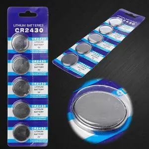 5PCS Button Battery CR2430 3V Electronic Lithium Coin Cell Batteries DL2430 BR2430 ECR2430 KL2430 EE6229 Watch Toy Headphone