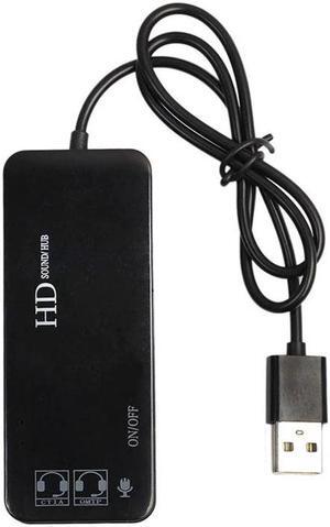 3 Port Usb 2.0 Hub External 7.1Ch Sound Card Headset Microphone Adapter For Pc