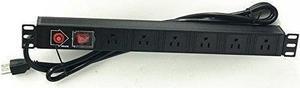 Raising Electronics Rack Mount Power Distribution Unit-6 Outlet 15A PDU