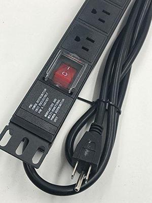 Raising Electronics 1U Rack Mount Distribution Power Unit-8 Outlet 15A PDU With Switch
