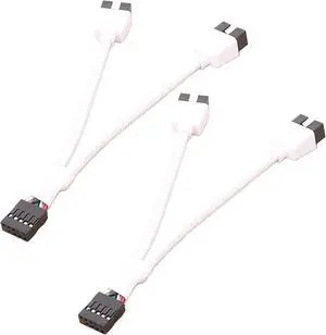 USB 2.0 9Pin Female to Dual 9-Pin Male Extension Cable 2Pack,Motherboard 9-PIN USB2.0 Header Splitter Nylon Braided for Computer Internal Motherboard-White