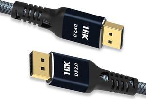 16K Displayport to Display Port 2.1 6.6FT, 80Gbps Display Cord, 4K Video Monitor Cable Support 8K@120Hz 4K@240Hz HDR/eARC/FreeSync/G-Sync Connecting PC/Computer/Gaming/Graphics Card