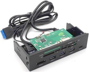 Gillbro's 5.25" Internal Card Reader Media Multi-Function Dashboard PC Front Panel Type-C USB 3.1 USB 3.0 Support CF XD MS M2 TF SD card reader smart