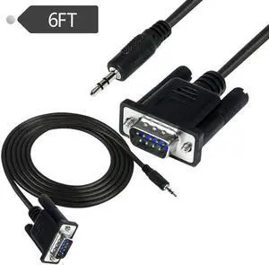 Aomoproing FOR Db9 9pin Male To 3.5mm Adapter Power Cord 6ft Db9 Male To 3.5mm Serial Cable Rs232 6ft
