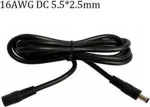 Aomoproing FOR Copper 16AWG DC 12V 15A Power Extension Cable DC5.5*2.1mm Male to Female 180W 1.5m High Power