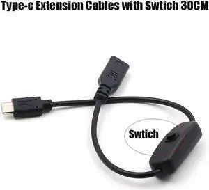 Aomoproing FOR 30CM for Pi Power Switch,USB C Male to Female Type C Extension Cable Inline On/Off Switch for Pi 4 Aomoproing FOR 30CM for Pi Power Switch,USB C Male to Female Type C Extension Cable Inline On/Off Switch for Pi 4