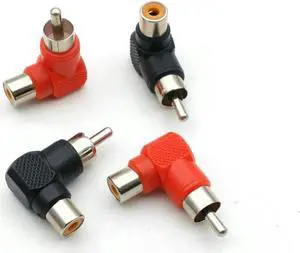 Aomoproing 4pcs RCA right angle connector plug adapters male to female 90 degree elbow