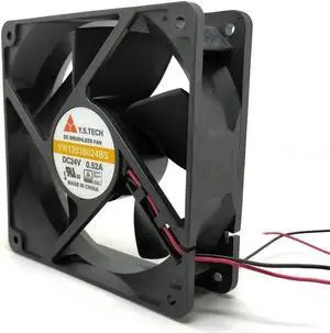Aomoproing FOR 120mm 12cm 24V Case Cooling Fan YW12038024BS 12038 120X120X38mm 0.52A Bearing 2wire Lead Server Inverter Fan