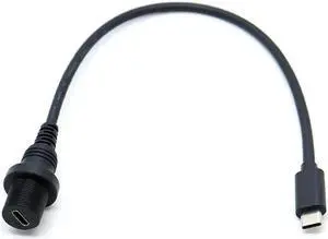 Aomoproing FOR IP67 Water Proof Type-c Cable USB C Male to Female Panel Mount Connector Extension cord 30cm USB-C Waterproof Cable 0