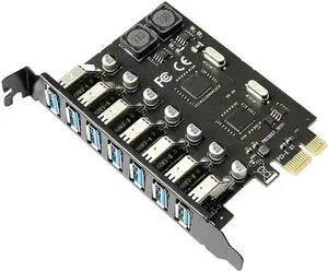 Aomoproing FOR Pcie Expansion Card 7 Port USB 3.0 PCI-E Desktop Computer Expansion Card External Power Supply Power Supply