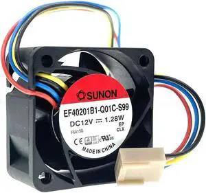 Aomoproing FOR 2pcs Mute 40mm 4cm 12V PWM Computer Case Cooling Fan,EF40201B1-Q01C-S99 for 40X40X20mm 1.28W 4Pin Quiet Silent