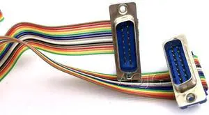 Aomoproing FOR DIDC DB15 Pin Ribbon Cable DIDC-15P Male to Female Male to Male Female to Female Flat Cable DR15 COM Connector Cable