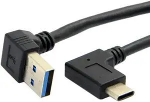 Aomoproing FOR Double elbow Type-C USB to USB-A male USB3.1 Type C Male 90 Degree Left Right Angled connector short for Power black cable Aomoproing FOR Double elbow Type-C USB to USB-A male USB3.1 Type C Male 90 Degree Left Right Angled connector short for Power black cable