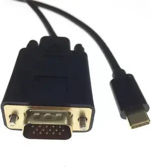 Aomoproing FOR USB C 3.1 TO VGA Cable USB type C USB-C to VGA Male Converter Adapter Cable For Chromebook Pixel XPS 13