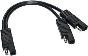 Aomoproing FOR DIY 1 to 2 SAE Power Extension Cable Adapter Connector 2 Pin Quick Connect Disconnect Plug SAE Power Extension Cable 18AWG 300mm