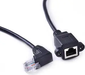 Aomoproing FOR Elbow network cable extension line rj45 male to female with screw hole RJ45 male to female broadband network connector
