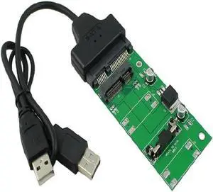 Aomoproing FOR 1.8 SSD mSATA to SATA adapter card 7+15pin + SATA to USB2.0 cable MSATA to USB2.0 cable