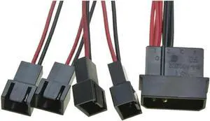 Aomoproing FOR Molex IDE Male Port 1 to 4 ways 3Pin Fan Male port Cable D plug to3 Pin cooler Y Splitter Power supply Cable 12V