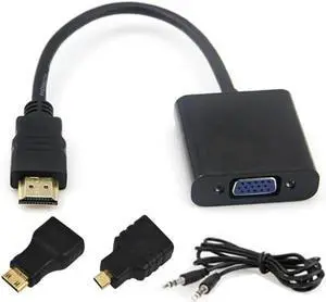 Aomoproing FOR 1Set Built-in 1080P set HDMI to VGA with Audio Cable Micro Mini HDMI to VGA Converter Adapter for 360 PC DVD
