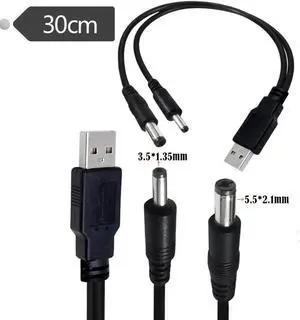 Aomoproing FOR Usb Power Cable To Dc 5.5*2.1mm 3.5*1.35mm 5521 5v 2a 3a Charging Cable Splitter Adapter 0 For Router Fan