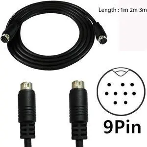Aomoproing FOR Mini Din 9PIN Adapter Cable Excellent Electrical Conductivity 9 Pin Male to 9 Pin Male Cable for Media Centers 1M 2M