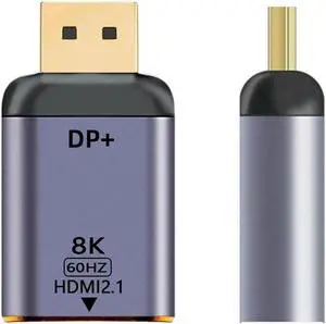 Aomoproing FOR 1.4 Source to HDTV 2.0 Display 8K 60hz UHD 4K DP to HDTV Male Monitor for Adapter Connector