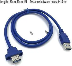 Aomoproing FOR USB3.0 male to female extension cable with screw hole Can Lock Panel Mount Cable for PC Laptop Driving recorder U-disk computer