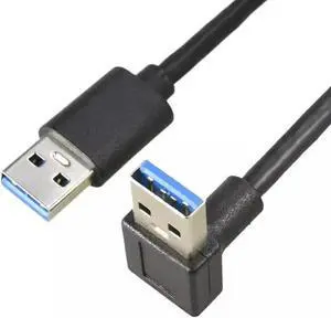Aomoproing FOR Elbow Dual-head Usb3.0 Data Cable Male To Male Two Removable Hard Disk Cable Up And Down Left And Right Elbow High Speed
