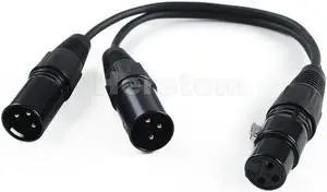 Aomoproing FOR 3-Pin XLR Female Jack to Dual 2 Male Plug Y Splitter Mic DJ Cable Adaptor Aomoproing FOR 3-Pin XLR Female Jack to Dual 2 Male Plug Y Splitter Mic DJ Cable Adaptor