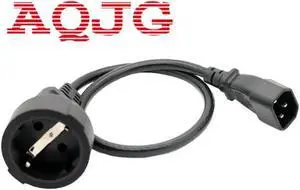 Aomoproing FOR IEC 320 C14 3Pin Male Plug to CEE 7/7 European Socket Female Adapter Cable 50CM EURO UPS/PDU Power Cord 1 pcs
