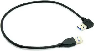 Aomoproing FOR 90 Degree Right Angled USB 3.0 A Type Male to Straight A Type Male Data Cable 40cm