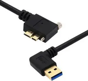 Aomoproing FOR USB 3.0 A 90 Up Male to Micro B male 10pin 90 Left Short Data and Charging Cable 0.25M