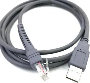 Aomoproing FOR USB to RJ48 RJ50 Scanner data cable for LS2208 LS1203 LS2208/AP LS4008I LS7808 DS3400 for 2m