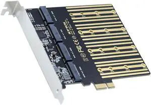 Aomoproing FOR Four SATA NGFF Key B+M SSD to PCI-E 1x Mainboard Desktop for Adapter Converter SSD Card ASM1064 2280