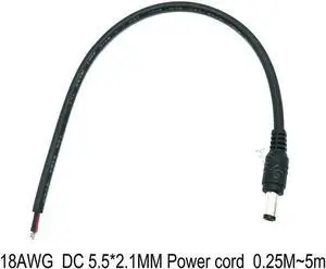 Aomoproing FOR 18AWG DC 5.5*2.1mm Male to Female Single Plug Power Cord 12V 8A All Copper Bold For Output Light Bar Cable 0.25M to 5m Aomoproing FOR 18AWG DC 5.5*2.1mm Male to Female Single Plug Power Cord 12V 8A All Copper Bold For Output Light Bar Cable 0.25M to 5m