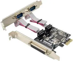 Aomoproing FOR PCIe to 2S1P Serial Parallel Converter card pcie to 2 ports rs232+Parallel Printer LPT port adapter Card MCS9901 set RS-232