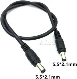 Aomoproing FOR 18AWG DC Power Plug 5.5 x 2.1mm Male To 5.5 x 2.1mm Male Adapter Connector Cable 12V 10A Power Extension Cords 0.5m/1.5m
