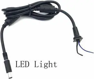 Aomoproing FOR 7.4*5.0mm Laptop DC Connector Cord Cable with LED Light For Adapter Charging Cable 1.8m 1pcs with pin