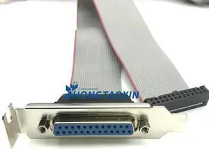 Aomoproing FOR Parallel Port Printer DB25 Female to IDC 26 Pin Male DB9 Male to FC-10PIN Connector Header Cable Panel Slot Plate
