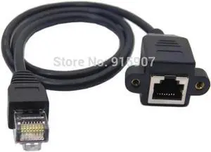 Aomoproing FOR Cable 30cm 8P8C FTP STP UTP Cat 5e Male to Female Lan Ethernet Network Extension Cable with Panel Mount Holes