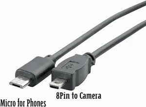 Aomoproing FOR USB Type C Micro Usb Male to Mini 8Pin USB 2.0 Camera Converter OTG Cable Cord 30CM for USB-C to Mini USB 8 Pin