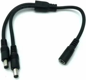 Aomoproing FOR All Copper DC Power Plug 1 Male To 2 Female Cable Splitter 5.5 x 2.5mm Adapter 2.1MM 30cm 70cm 5A Laptop power cord