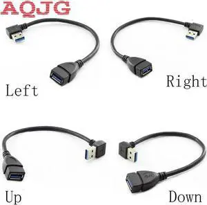 Aomoproing FOR USB 3.0 Right 90 Extension Cable Male to Female Adapter Cord 15cm Usb male to female Left Up down
