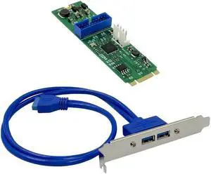 Aomoproing FOR NGFF M.2 b+m key to 2-ports USB 3.0 Adapter Converter Card 19Pin 20Pin Dual usb3.0 720202 set M2 Expansion Bracket