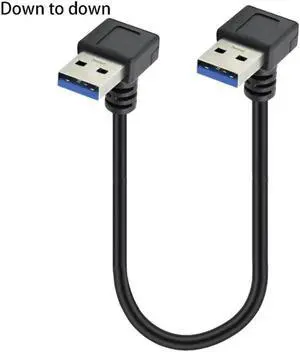 Aomoproing FOR USB TO USB MALE TO MALE 3.0Extension Hight Speed usb date cable set-top box brushing Adapter 25cm Left right up down