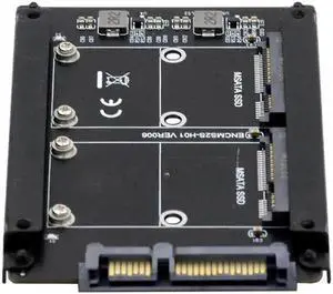 Aomoproing FOR Raid0 Span Bridge to 2.5inch SATA HDD Dual MSATA Mini-SATA SSD Card Disk Drive Enclosure